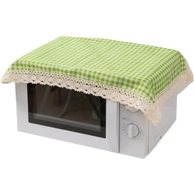 GOXQIT 3 Pcs Cotton Linen Covers Plaid Printed Microwave Oven Simple Tablecloth Household Protector Cabinet Cloth Protectors For Home(Green) GOXQIT 3 Pcs Cotton Linen Covers Plaid Printed Microwave Oven Simple Tablecloth Household Protector Cabinet Cloth Protectors For Home(Green)