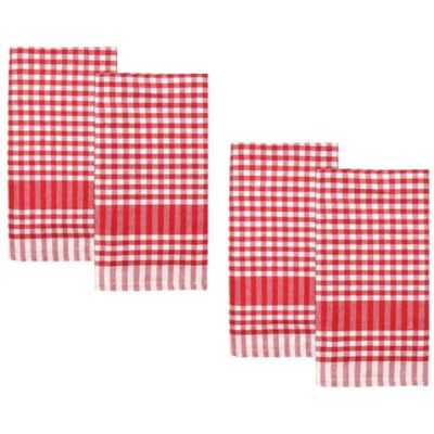 Talking Tables 4 x Red Gingham Kitchen Tea Towels Table Linen Fabric Dish Cloths Large Checkered Cloth Napkins Absorbent Durable Soft Cotton Quick Drying, ECO Packaging 45 x 45cm Talking Tables 4 x Red Gingham Kitchen Tea Towels Table Linen Fabric Dish Cloths Large Checkered Cloth Napkins Absorbent Durable Soft Cotton Quick Drying, ECO Packaging 45 x 45cm