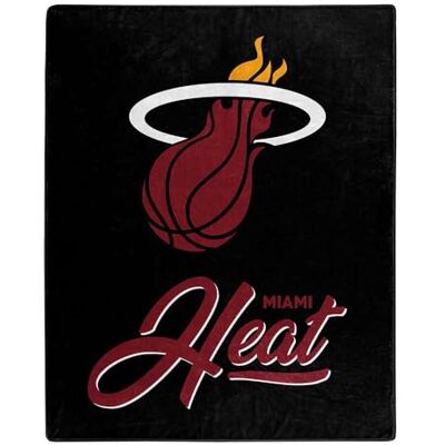 Northwest NBA Miami Heat Unisex-Adult Raschel Throw Blanket, 50" x 60", Signature Northwest NBA Miami Heat Unisex-Adult Raschel Throw Blanket, 50" x 60", Signature