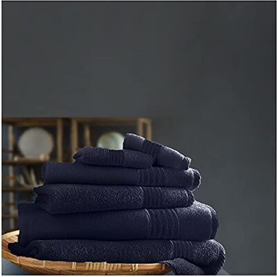 GC GAVENO CAVAILIA 100% Cotton Ultra Soft Hampton Bath Sheets, Pack of 4 Extra Absorbent Luxury Towels, Egyptian, Navy, 80x140 cm GC GAVENO CAVAILIA 100% Cotton Ultra Soft Hampton Bath Sheets, Pack of 4 Extra Absorbent Luxury Towels, Egyptian, Navy, 80x140 cm