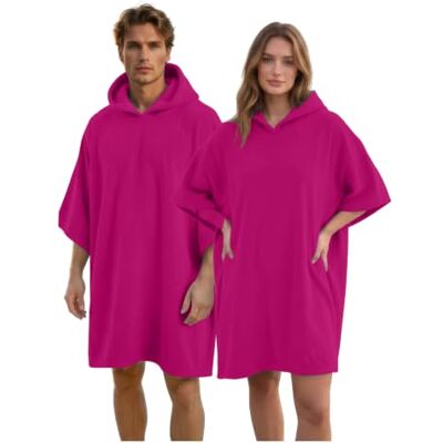 GC GAVENO CAVAILIA Poncho Towel Adult Changing Robe Women Men for Beach, Bath, Swimming Poncho with Hooded Lightweight, Super Absorbent Quick Drying Towel Changing Robe 108x85cm, Pink GC GAVENO CAVAILIA Poncho Towel Adult Changing Robe Women Men for Beach, Bath, Swimming Poncho with Hooded Lightweight, Super Absorbent Quick Drying Towel Changing Robe 108x85cm, Pink