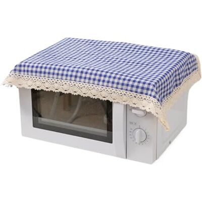 GOXQIT 3 Pcs Cotton Linen Covers Plaid Printed Microwave Oven Simple Tablecloth Household Protector Cabinet Cloth Protectors For Home(Blue) GOXQIT 3 Pcs Cotton Linen Covers Plaid Printed Microwave Oven Simple Tablecloth Household Protector Cabinet Cloth Protectors For Home(Blue)