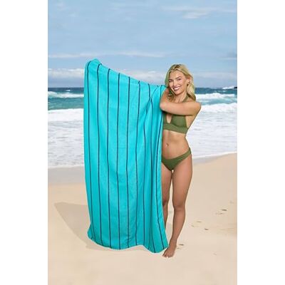 GC GAVENO CAVAILIA Extra Large Beach Towel 1 Piece Quick Dry Sand Free Microfiber Beach Towels For Adults (100x200 Cm) Super Absorbent Lightweight Travel Camping Swimming Towels Aqua/Navy GC GAVENO CAVAILIA Extra Large Beach Towel 1 Piece Quick Dry Sand Free Microfiber Beach Towels For Adults (100x200 Cm) Super Absorbent Lightweight Travel Camping Swimming Towels Aqua/Navy