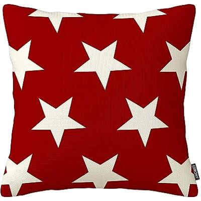 GSRONY Cotton Linen Flag Stars Galaxy Red(stars) Decorative Throw Pillow Cover Cushion Case 18X18 Inch GSRONY Cotton Linen Flag Stars Galaxy Red(stars) Decorative Throw Pillow Cover Cushion Case 18X18 Inch