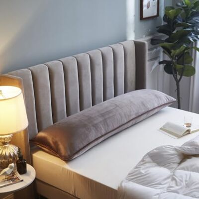 Haklein Milk Velvet Extra Long Body Support Bolster Pillowcase, 4ft/5ft/6ft Headboard Cushion Cover, Soft Warm Decorative Pillow Cover with Hidden Zipper, Machine Washable (Dark Gray,48×180cm(19"×70.8")) Haklein Milk Velvet Extra Long Body Support Bolster Pillowcase, 4ft/5ft/6ft Headboard Cushion Cover, Soft Warm Decorative Pillow Cover with Hidden Zipper, Machine Washable (Dark Gray,48×180cm(19"×70.8"))