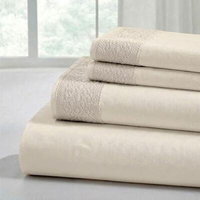 Modern Threads Pacific Coast Textiles 4 PIECE CROCHET LACE MICROFIBER SHEET SET LINEN QUEEN, Microfibre Modern Threads Pacific Coast Textiles 4 PIECE CROCHET LACE MICROFIBER SHEET SET LINEN QUEEN, Microfibre
