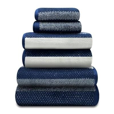 GC GAVENO CAVAILIA Large Bath Sheet Towels 2 Pack 100% Egyptian Cotton Bathroom Towel Set Highly Water Absorbent & Quick Dry Extra Large Bath Towel Easycare & Durable Navy GC GAVENO CAVAILIA Large Bath Sheet Towels 2 Pack 100% Egyptian Cotton Bathroom Towel Set Highly Water Absorbent & Quick Dry Extra Large Bath Towel Easycare & Durable Navy