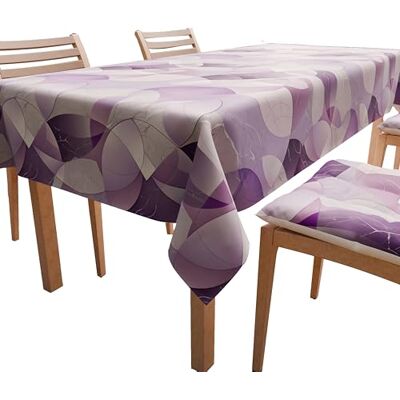 PETTI Artigiani Italiani Tablecloth, Kitchen Tablecloth in Stain Resistant Microfibre, Circle Design Lilac X4 Places (140 x 140 cm) 100% Made in Italy PETTI Artigiani Italiani Tablecloth, Kitchen Tablecloth in Stain Resistant Microfibre, Circle Design Lilac X4 Places (140 x 140 cm) 100% Made in Italy
