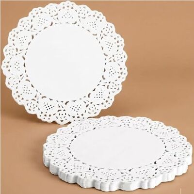 ZINNIAUK 40pcs White Round Paper Lace Doilies for Cakes Desserts and Plates Elegant Decorative Baking Mats for Tea Parties Weddings Events Food Presentation Vintage Style Table Decoration ZINNIAUK 40pcs White Round Paper Lace Doilies for Cakes Desserts and Plates Elegant Decorative Baking Mats for Tea Parties Weddings Events Food Presentation Vintage Style Table Decoration