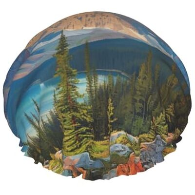 kkvhhyuo Large Waterproof Shower Cap with Adjustable Elastic Band National Park Print Shower Cap Hair Cover For Women Spa Bathing Swimming Makeup Travel, One Size kkvhhyuo Large Waterproof Shower Cap with Adjustable Elastic Band National Park Print Shower Cap Hair Cover For Women Spa Bathing Swimming Makeup Travel, One Size