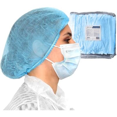 OneProtek 100 Disposable Hair Net Non-Woven, Blue Medical Hair Cover with Double Elastics, Bouffant Surgical Caps Shower Hat for Kitchen Lab Hospital OneProtek 100 Disposable Hair Net Non-Woven, Blue Medical Hair Cover with Double Elastics, Bouffant Surgical Caps Shower Hat for Kitchen Lab Hospital
