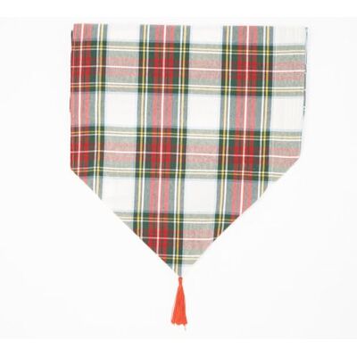 Declea Cotton Tartan Lace Table Runner with Tassel Decorative for Dining Room Kitchen White 135x40cm Declea Cotton Tartan Lace Table Runner with Tassel Decorative for Dining Room Kitchen White 135x40cm