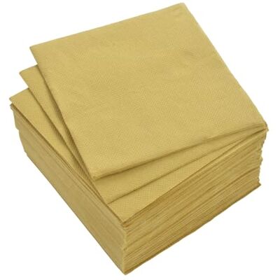 Homéa , Set of 40 2-Ply Vitamin Paper Napkins 38 x 38 cm Gold Homéa , Set of 40 2-Ply Vitamin Paper Napkins 38 x 38 cm Gold