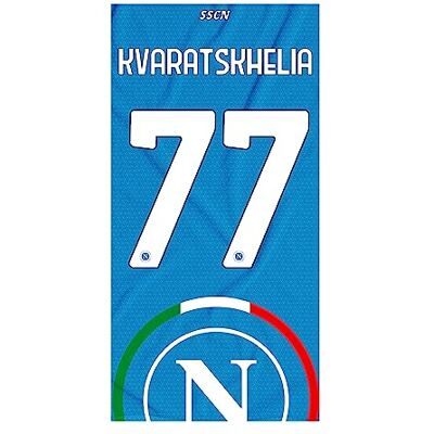 SSC NAPOLI Kvara Unisex Adult Beach Towel, Blue SSC NAPOLI Kvara Unisex Adult Beach Towel, Blue