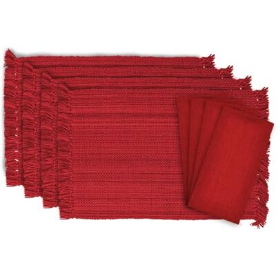 DII Variegated Tabletop Collection, Dining Set, Tango Red, 8 Piece DII Variegated Tabletop Collection, Dining Set, Tango Red, 8 Piece