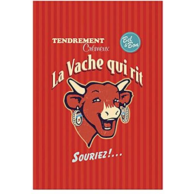 Coucke La Cow qui Laughing Retro Tea Towel Red Coucke La Cow qui Laughing Retro Tea Towel Red