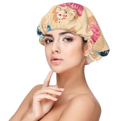 Poadnly Cupcakes,Adult's Satin Sleeping Cap Women's Elastic Sleep Bonnet, Adjustable Overnight Hair Cover Poadnly Cupcakes,Adult's Satin Sleeping Cap Women's Elastic Sleep Bonnet, Adjustable Overnight Hair Cover