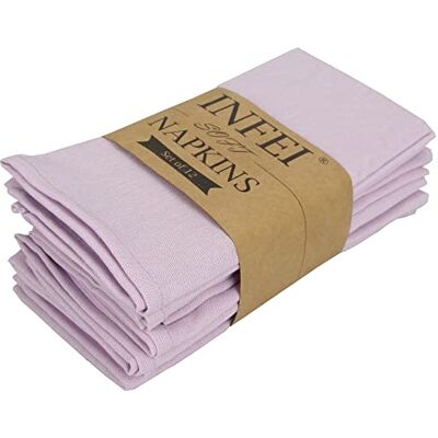 INFEI Solid Color Linen Blended Thin Dinner Cloth Napkins Set of 12 (40 x 40 cm) for Wedding Parties Events & Home Use (Lavender) INFEI Solid Color Linen Blended Thin Dinner Cloth Napkins Set of 12 (40 x 40 cm) for Wedding Parties Events & Home Use (Lavender)
