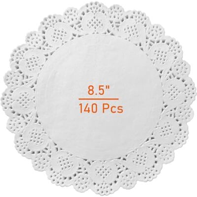 Lahviuu Paper Doilies 140 Pcs White Round Doilies Lace Paper Placemats for Buffet Cake Fried Food Party Wedding Tableware Decoration (8.5inch) Lahviuu Paper Doilies 140 Pcs White Round Doilies Lace Paper Placemats for Buffet Cake Fried Food Party Wedding Tableware Decoration (8.5inch)