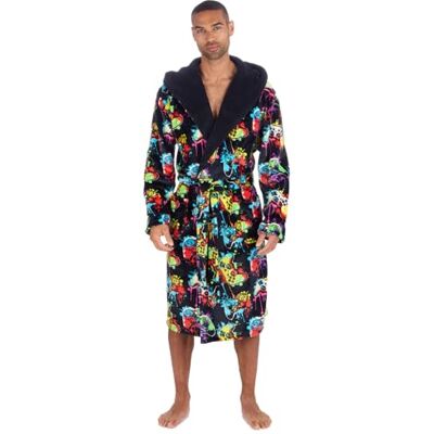 Undercover Men's Soft Fleece Hooded Dressing Gown – Warm & Cosy Bathrobe Undercover Men's Soft Fleece Hooded Dressing Gown – Warm & Cosy Bathrobe