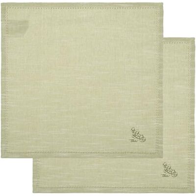 THUN Set of 2 Napkins, 100% Cotton, Country Collection, Placemat 33 x 45 cm; Napkin 40 x 40 cm THUN Set of 2 Napkins, 100% Cotton, Country Collection, Placemat 33 x 45 cm; Napkin 40 x 40 cm