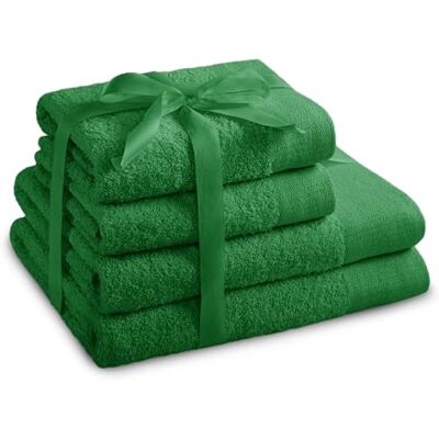 AmeliaHome - Amari 4pc Towel Set - Green - Towels AmeliaHome - Amari 4pc Towel Set - Green - Towels