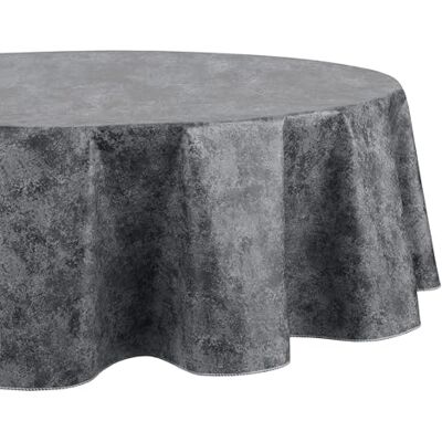 Elrene Home Fashions Mesa Marble Water- and Stain-Resistant Vinyl Tablecloth with Flannel Backing, 60 Inches X 84 Inches, Oval, Black Elrene Home Fashions Mesa Marble Water- and Stain-Resistant Vinyl Tablecloth with Flannel Backing, 60 Inches X 84 Inches, Oval, Black