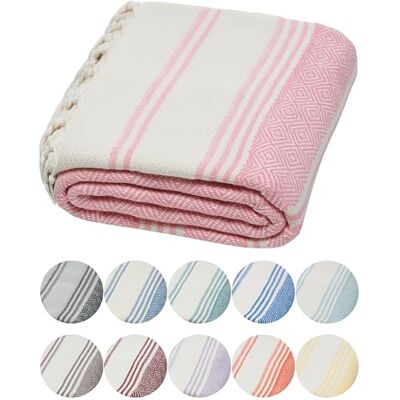 DEMMEX Organic Turkish Cotton Beach Bath Hammam Towel – Quick-Dry, Lightweight, Sand-Free Beach Towel & Blanket – Luxury Bathroom & Hammam Towel Peshtemal, OEKO-TEX Certified, 180x90cm, Pink DEMMEX Organic Turkish Cotton Beach Bath Hammam Towel – Quick-Dry, Lightweight, Sand-Free Beach Towel & Blanket – Luxury Bathroom & Hammam Towel Peshtemal, OEKO-TEX Certified, 180x90cm, Pink