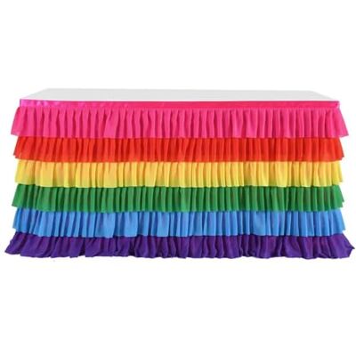 EKalgretrA Tulle Table Skirt Tutu Tablecloth Tableware For Party Banquet Wedding Home Party Table Supplies(Rainbow color,6FT 77x183cm) EKalgretrA Tulle Table Skirt Tutu Tablecloth Tableware For Party Banquet Wedding Home Party Table Supplies(Rainbow color,6FT 77x183cm)