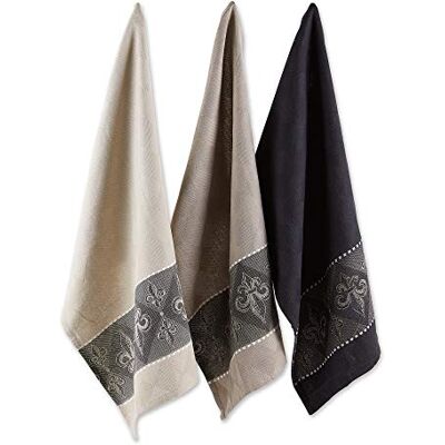 DII Cotton French Jacquard Dish Towels, Set of 3, Decorative Tea Towels for Everyday Kitchen Cooking and Baking-French Macaroons DII Cotton French Jacquard Dish Towels, Set of 3, Decorative Tea Towels for Everyday Kitchen Cooking and Baking-French Macaroons
