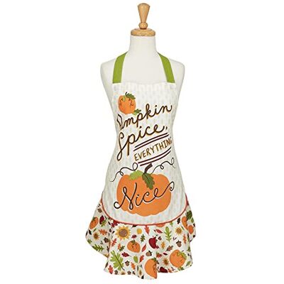 DII Women's Fall & Thanksgiving Kitchen Apron, Adjustable Long Waist Ties, Pumpkin Spice DII Women's Fall & Thanksgiving Kitchen Apron, Adjustable Long Waist Ties, Pumpkin Spice