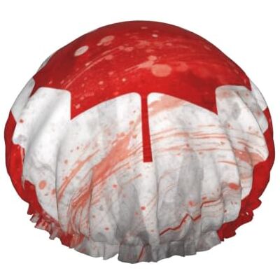 kkvhhyuo Large Waterproof Shower Cap with Adjustable Elastic Band Retro Canada Flag Print Shower Cap Hair Cover For Women Spa Bathing Swimming Makeup Travel, One Size kkvhhyuo Large Waterproof Shower Cap with Adjustable Elastic Band Retro Canada Flag Print Shower Cap Hair Cover For Women Spa Bathing Swimming Makeup Travel, One Size