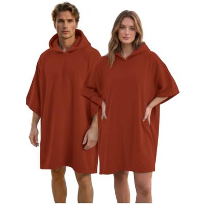 GC GAVENO CAVAILIA Poncho Towel Adult Changing Robe Women Men for Beach, Bath, Swimming Poncho with Hooded Lightweight, Super Absorbent Quick Drying Towel Changing Robe 108x85cm, Orange GC GAVENO CAVAILIA Poncho Towel Adult Changing Robe Women Men for Beach, Bath, Swimming Poncho with Hooded Lightweight, Super Absorbent Quick Drying Towel Changing Robe 108x85cm, Orange