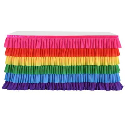 EKalgretrA Tulle Table Skirt Tutu Tablecloth Tableware For Party Decorations Banquet Wedding Home Party Table Supplies(Rainbow,6FT 77x183cm) EKalgretrA Tulle Table Skirt Tutu Tablecloth Tableware For Party Decorations Banquet Wedding Home Party Table Supplies(Rainbow,6FT 77x183cm)