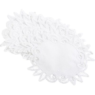 Classic Home Store Pack of 6 Batten Lace Doilies 100% Cotton Traditional Handmade Table Linen Doyleys White (8") Classic Home Store Pack of 6 Batten Lace Doilies 100% Cotton Traditional Handmade Table Linen Doyleys White (8")