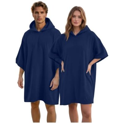 GC GAVENO CAVAILIA Poncho Towel Adult Changing Robe Women Men for Beach, Bath, Swimming Poncho with Hooded Lightweight, Super Absorbent Quick Drying Towel Changing Robe 108x85cm, Royal Blue GC GAVENO CAVAILIA Poncho Towel Adult Changing Robe Women Men for Beach, Bath, Swimming Poncho with Hooded Lightweight, Super Absorbent Quick Drying Towel Changing Robe 108x85cm, Royal Blue