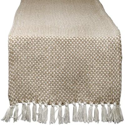 DII 100% Cotton Knit Table Runner, Stone, 15x108 DII 100% Cotton Knit Table Runner, Stone, 15x108