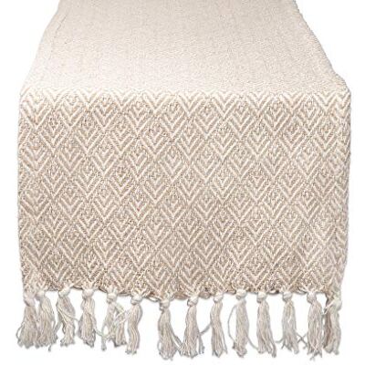 DII Diamond Table Runner, Cotton, Stone, 15 x 72 inches DII Diamond Table Runner, Cotton, Stone, 15 x 72 inches