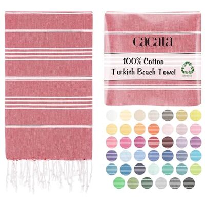 Cacala Turkish beach towel quick dry and lightweight Best for bath, gym, yoga, swimming and camping,Red,37" x 70 Cacala Turkish beach towel quick dry and lightweight Best for bath, gym, yoga, swimming and camping,Red,37" x 70