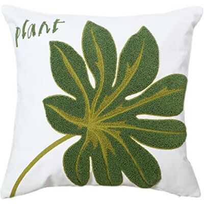 Hodeco Embroidery Throw Pillow Cover 18x18 Green Tropical Leaf Loop Plant Word Embroidered Floor Pillow Cover for Couch 100% Cotton Decorative Cushion Cover Home Décor Pillow Case 45x45cm, 1 Piece Hodeco Embroidery Throw Pillow Cover 18x18 Green Tropical Leaf Loop Plant Word Embroidered Floor Pillow Cover for Couch 100% Cotton Decorative Cushion Cover Home Décor Pillow Case 45x45cm, 1 Piece