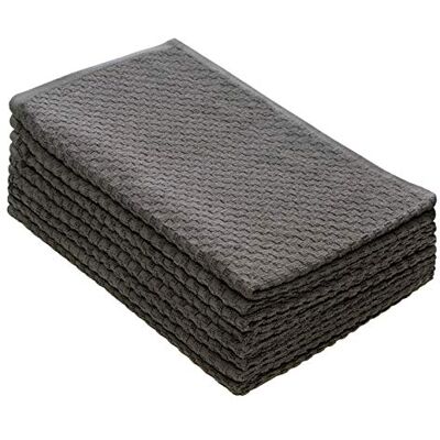 Craft 8 Pack Charcoal EuroCafe Waffle Weave Terry Kitchen Towels 41x71, 100% Ringspun 2 Ply Cotton Highly Absorbent Low Lint, Professional Grade 400 Grams, Multi Purpose Bar Mops Hand Towel Craft 8 Pack Charcoal EuroCafe Waffle Weave Terry Kitchen Towels 41x71, 100% Ringspun 2 Ply Cotton Highly Absorbent Low Lint, Professional Grade 400 Grams, Multi Purpose Bar Mops Hand Towel