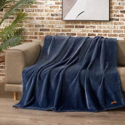 Lucky Brand Solid Plush 50"X70" Throw Blanket, Vintage Blue Indigo Soft, Cozy, and Timeless Comfort Lucky Brand Solid Plush 50"X70" Throw Blanket, Vintage Blue Indigo Soft, Cozy, and Timeless Comfort