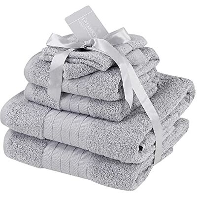 Brentfords - 2 Pack Cotton Hand Towel - Silver - Towel Brentfords - 2 Pack Cotton Hand Towel - Silver - Towel