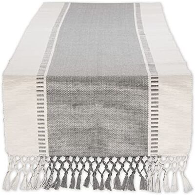 DII Woven Table Runner, Cotton, Cool Gray, 13x72 DII Woven Table Runner, Cotton, Cool Gray, 13x72