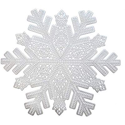 Wintop Group 15"×17" Vinyl Metallic Placemats Hollow Out Design, Set of 6, Snowflake Silver Wintop Group 15"×17" Vinyl Metallic Placemats Hollow Out Design, Set of 6, Snowflake Silver