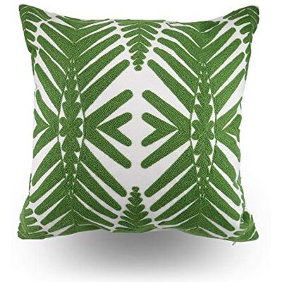 Hodeco Tropical Leaf Embroidery Throw Pillow Covers 18x18 Inches Decorative Floor Pillow Cover for Couch Green Leaf 100% Cotton Cushion Cover Symmetric Palm Leaves Embroidered 45x45cm, 1 Piece Hodeco Tropical Leaf Embroidery Throw Pillow Covers 18x18 Inches Decorative Floor Pillow Cover for Couch Green Leaf 100% Cotton Cushion Cover Symmetric Palm Leaves Embroidered 45x45cm, 1 Piece