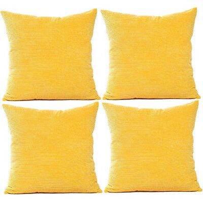 JOTOM Solid Color Corduroy Waist Throw Pillow Case Corn Kernels Soft Cushion Cover for Home Decorative Couch Sofa,45x45cm,Set of 4(Corn Kernels Yellow) JOTOM Solid Color Corduroy Waist Throw Pillow Case Corn Kernels Soft Cushion Cover for Home Decorative Couch Sofa,45x45cm,Set of 4(Corn Kernels Yellow)