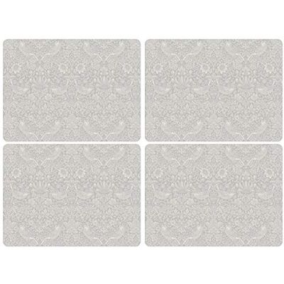 Pimpernel x Spode Morris & Co.Strawberry Thief 4 Placemats Cork Backed Table Mats with Heat Resistance and Stain Protection, Suitable for Everyday Dining and Entertaining Pimpernel x Spode Morris & Co.Strawberry Thief 4 Placemats Cork Backed Table Mats with Heat Resistance and Stain Protection, Suitable for Everyday Dining and Entertaining