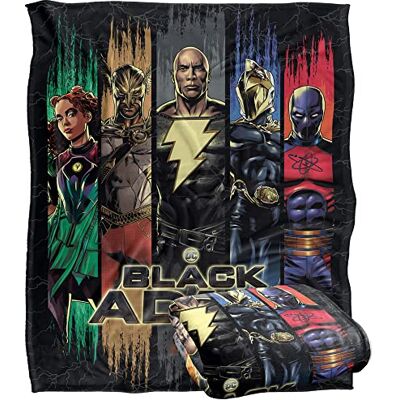 LOGOVISION BLACK ADAM Blanket, 152 x 127 cm Players Silky Touch Super Soft Throw Blanket LOGOVISION BLACK ADAM Blanket, 152 x 127 cm Players Silky Touch Super Soft Throw Blanket