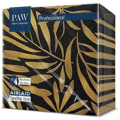 PAW Decor Collection PAW Napkins Made of airlaid Fabric-Like (40 x 40 cm) I 50 Pieces I Ideal for Wedding, Baptism, Communion, Birthday I Fabric-Like Napkins Gold, Leaves I Color: Golden Leaves PAW Decor Collection PAW Napkins Made of airlaid Fabric-Like (40 x 40 cm) I 50 Pieces I Ideal for Wedding, Baptism, Communion, Birthday I Fabric-Like Napkins Gold, Leaves I Color: Golden Leaves
